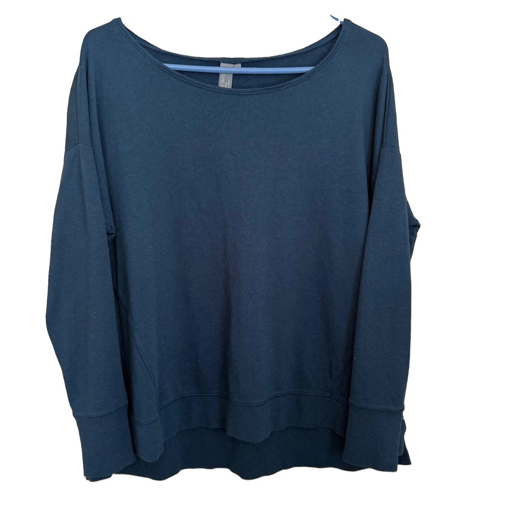 Sweaty Betty London Navy Blue LS Top M Thumbholes Cotton Modal Blend Running Gym